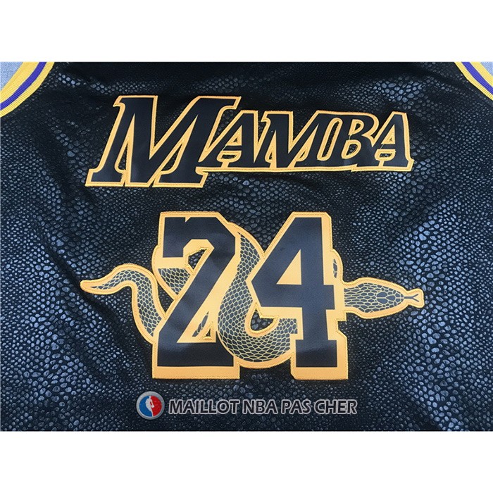 Maillot Los Angeles Lakers Kobe Bryant No 24 8 Black Mamba Noir